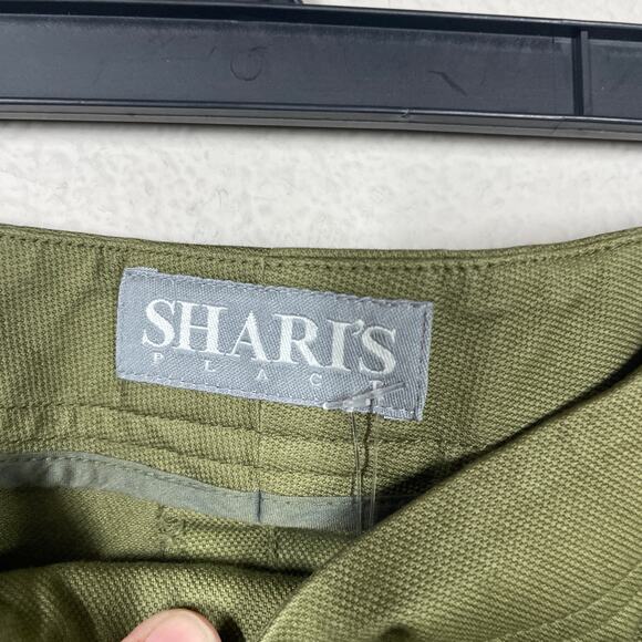 Shari’s Place Womens 50/14 US Straight Leg Chino Pants Green Cotton ITALY - Picture 4 of 8